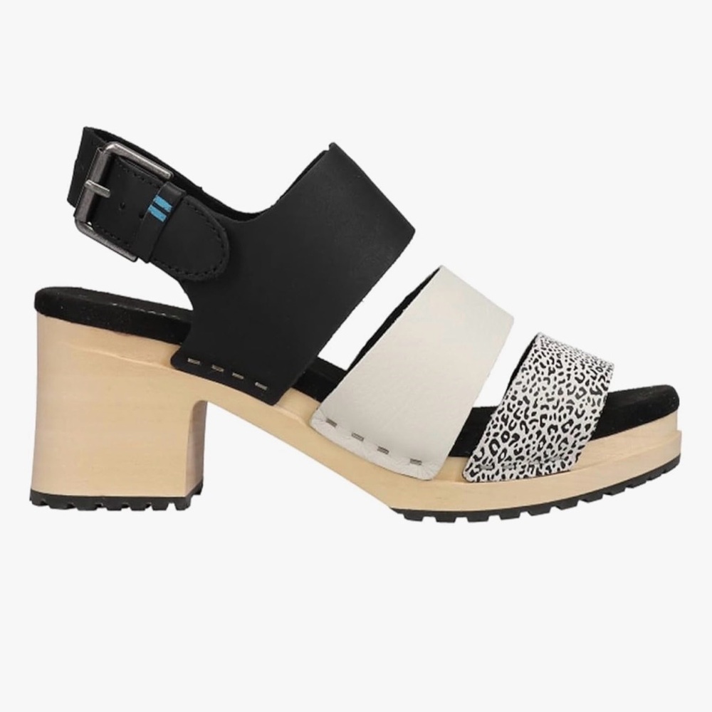 🔵TOMS “NWOT” Stylish Black and White Clog Sandals - Picture 2 of 8